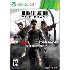 Ultimate Action Triple Pack- Xbox 360 Just Cause 2,Tomb Raider, Sleeping Dogs
