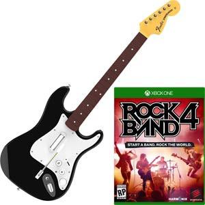 Xbox One Rock Band 4 Wireless Fender Stratocaster Guitar Controller and Software Bundle